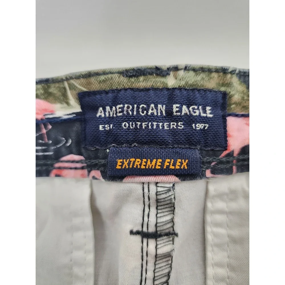 American Eagle Slim Mens 30 Black Stretch‎ Flamingo Shorts Extreme Flex Chinos